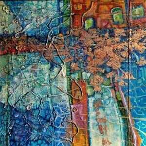 Abstract painting by Colombian artist Liliana Gómez